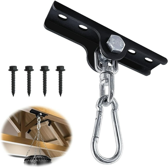 Woeilo Heavy Punching Boxing Bag Hanger, Wall Ceiling Heavy Bag Mount Wood Beam Hook, Heavy Bag Hangers Brackets 360° Rotating for Boxing Muay Thai Training, Aerial Yoga Swing & Hammock
