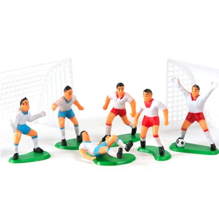 PURATEN 8pcs/set Birthday Kids Toy Football Game With Goal Gate Cake Topper Decoration