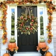 thumbnail image 4 of 20 Inch Artificial Fall Fruit Wreath with Faux Pomegranate and Green Leaves, Summer Grain Harvest Thanksgiving Wreath for Front Door Wall and Home Decoration, 4 of 6