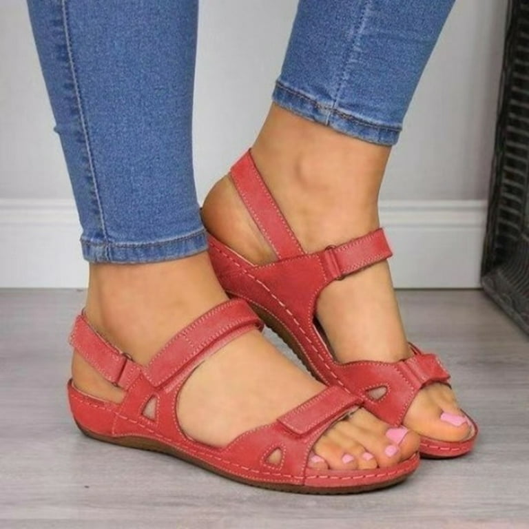 Red on sale roman sandals