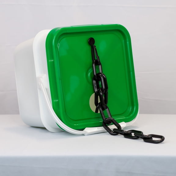 2" x 65' Black Heavy Duty Plastic Safety Chain - Pail