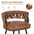 thumbnail image 6 of VECELO Modern Braided Bar Stools Set of 6 – Suede Fabric Counter Height Stools with Woven Back Support & Footrest, Heavy-Duty Metal Frame Bar Chairs for Kitchen Island, Bar, Living Room, Brown, 6 of 14