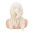 thumbnail image 4 of Fabrcox Women Lace Trim Pre-Tied Head Scarf Hat, Soft Breathable Crinkle Chemo Headwear, Full Coverage Turban Headwrap for Hair Loss Daily Sleeping Travel Beige, 4 of 4