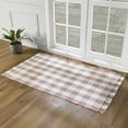 thumbnail image 2 of My Texas House Pink Gingham Fringe Indoor/Outdoor Layering Rug, 38" x 58", 2 of 5