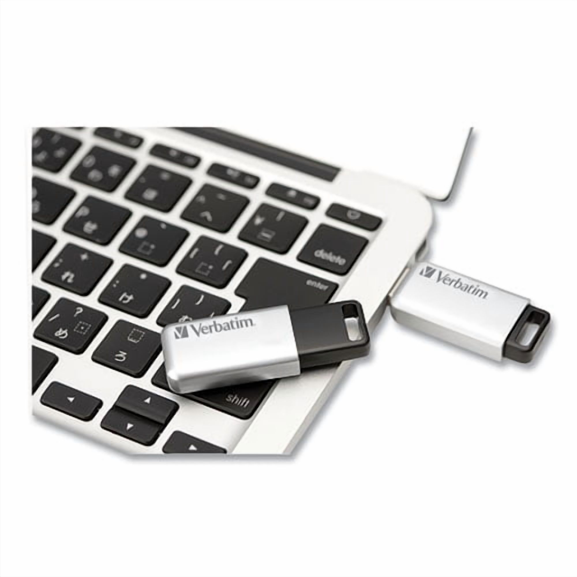 Store 'n' Go Secure Pro Usb Flash Drive With Aes 256 Encryption, 128 Gb, Silver | Bundle of 2