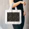 thumbnail image 6 of Yiaed Gold Gloss Outline Floral Print Fluffy Shoulder Bag Plush Bags Women Ladies Tote Bag Fluffy White Furry Purse Handbag for Autumn and Winter, 6 of 7