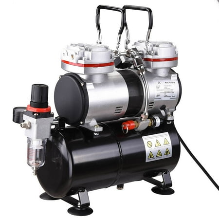 Pro 1/3 HP Twin-cylinder Airbrush Compressor 3-7 Bar 3.5L Air Tank For Decorating Body (Best Airbrush Compressor With Tank)