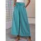 thumbnail image 3 of Pantalones Anchos de Verano para Mujer, Cómodos, Color Verde Malaquita, Talla M, 3 of 5