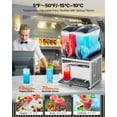 thumbnail image 3 of VEVOR Commercial Frozen Drink Maker, 15Lx2 Double Tank Slushy Machine, 120 Cups Stainless Steel Margarita Smoothie Frozen Drink Machine, Slushie Maker for Home Party Restaurants Cafe Bars, 3 of 9
