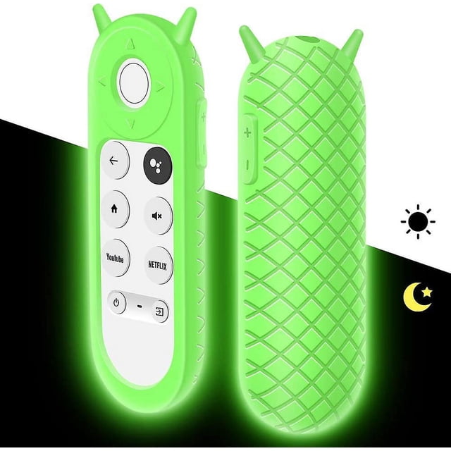 Funda de silicona para Google Tv Voice Remote Funda protectora antideslizante para Google Tv Remote (verde brillante)