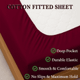 thumbnail image 2 of Amay 100% Organic Cotton Wyoming King Fitted Sheet - 500 Thread Count (84"x84") - Ultra Soft, Cooling & Breathable Bed Sheet - Durable Long-Lasting Fabric - (Burgundy, 1 Piece), 2 of 7