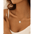 thumbnail image 4 of Molenia Mother of Pearl Necklace for Women, 14K Gold Plated Heart Pendant Necklace with Freshwater Pearl, Elegant Dainty Jewelry Wedding Birthday Anniversary Gifts for Her Women Mom Wife, 4 of 7
