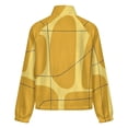 thumbnail image 6 of Jackets for Women Winter Coat Jackets Flannel Stand Collar Jacket(Abstract Mustard Yellow Design Lines,Size:S-4XL), 6 of 7