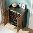 thumbnail image 6 of Tribesigns 7-Tier Shoe Storage Cabinet with Adjustable Shelves, Wooden Shoe Cabinet with Doors for Entryway, Hallway, Closet, Living Room, Rustic Brown and Black, 6 of 7