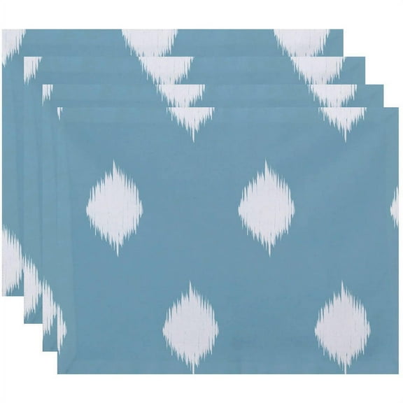Simply Daisy 18" x 14" Hol-I-Kat Holiday Ikat Print Placemats, Set of 4