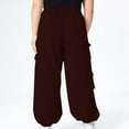 thumbnail image 7 of asjyhkr Plus Size Cargo Pants for Women Elastic Waist Jogger Drawstring Work Outdoor Trousers with Multi Pockets,L-4XL, 7 of 7