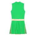 thumbnail image 6 of inhzoy Women's Cheerleading Uniforms Metallic Cheer Leader Pleated Leotard Dress Green M, 6 of 7