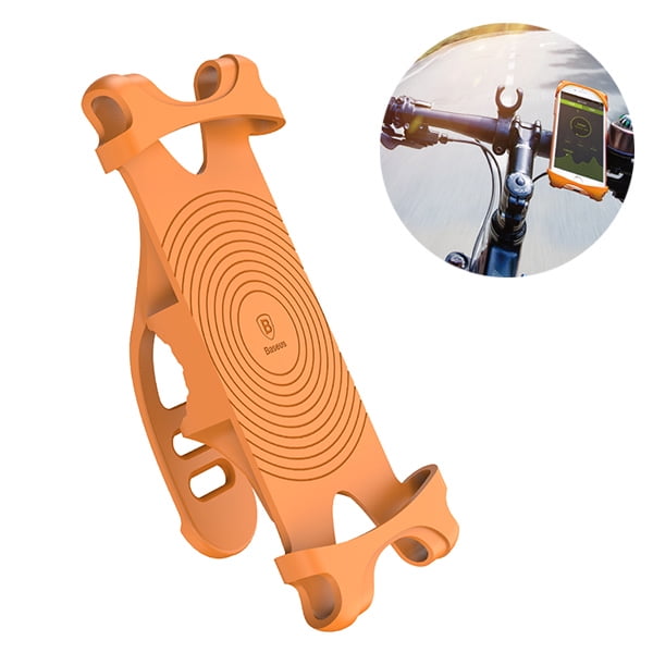 Universal Bike Motorcycle Bicycle Phone Holder Mount Silicone Handlebar Rack for iPhone XS Max/XS/XR/X/8/7 Plus, Galaxy S10e/ S10/S10+/S9/S8 Plus, 4.5'-6.0' Phones, Ideal for ATV, Road Mountain Bikes
