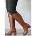 thumbnail image 6 of Women's Extra Wide Calf Knee High Boots True Wide Width Chunky Heeled Boot Comfortable Plus Size Tall Long Gogo Boots for Women., 6 of 7