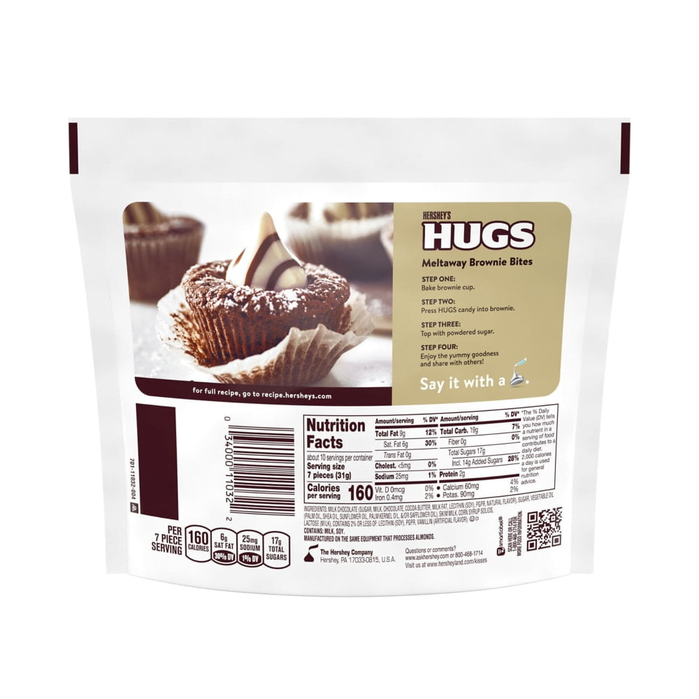 HERSHEYS HUGS Milk Chocolate and White Creme Candy Share Pack 10.6 oz - 5 Pack