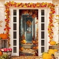 thumbnail image 5 of Fall Door Cover Thanksgiving Door Cover 35X78Inch Autumn Maple Leaves Pumpkin Door Banner for Front Door Farmhouse Harvest Festival Photo Background Decorations for Thanksgiving Holiday Party, 5 of 7