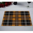 thumbnail image 2 of PKQWTM Orange Black Tartan With White Stripes Kitchen Dining Table Mats Placemats Size 12x18 Inches, Set of 2 Pieces, 2 of 2