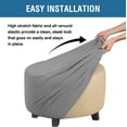 thumbnail image 3 of Gray Spandex Jacquard Round Ottoman Cover (Medium), 3 of 5
