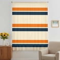 thumbnail image 3 of Orange Blue Stripe Sheer Curtains 108 Inches Extra Long, Minimalist Farmhouse Stripes Light Filering Curtains, Privacy Drapes Simi Floor to Veiling Curtain for Living Room Large Window Treatment, 3 of 9