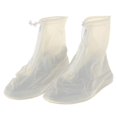 thumbnail image 1 of 1 Par Reutilizable Botas De Calzado De Arranque A Prueba De Agua Resistente Al Agua Cremallera Protector Para Hombres Mujeres Beige-S Macarena Zapatos protectores impermeables, 1 of 8