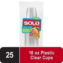 ( 25 Count) Solo Party Disposable Plastic Cups, Clear, 18 oz