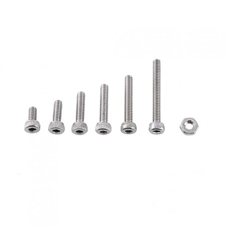 

250pcs M2 Hex Socket Screws Bolt With Hex Nuts Assortment A2 Stainless Steel(Cap Head)