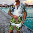 thumbnail image 4 of Vedolay Set For Men Casual Summer Mens Short Sets Fashion Summer Tracksuits Casual Set Short Sleeve and Shorts Set for Men,Green M, 4 of 5