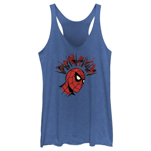 Women's Spider-Man: Beyond Amazing Spidey Sense in Action Racerback Tank Top Navy Blue Heather Small