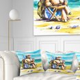 thumbnail image 1 of Designart Turtle Enjoying Holidays on Beach - Seashore Throw Pillow - 16x16, 1 of 5