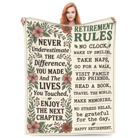 Retirement Gift for Woman, Retirement Gifts for Women Men, Happy Retirement Gifts for Women Mom Teacher Nurse Coworker Retirees, Happy Retirement Party Decorations, Retirement Blanket 50x40