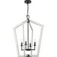 thumbnail image 6 of Galloway Collection Four-Light 30" Matte Black Modern Farmhouse Foyer Light with Distressed White Accents for, 6 of 9