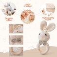 thumbnail image 3 of Sonajero Para Bebés De 0 A 6 Meses, Conejito, Sonajero De Madera Para Bebé, Sonajero De Madera De Ganchillo Hecho A Mano, Juguetes De Madera Orgánica Para Bebés, Animales De Peluche Para Recién Nacido, 3 of 5