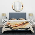 thumbnail image 3 of Designart "Abstract Waves in Burnt Orange IV" Modern Bedding Covert Set - Abstract Minimalism Orange Abstract Bed Set With 2 Shams, 3 of 6
