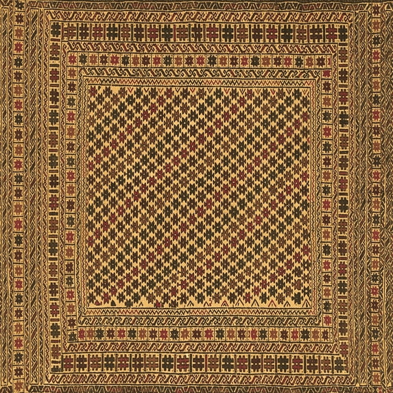 Ahgly Company Indoor Square Persian Brown Traditional Area Rugs, 7' Square