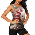 thumbnail image 2 of Hirioo Colorful Axolotl Underwater for Women's Workout Tank Top Sleeveless Workout Tops Athletic Gym Shirts-Small, 2 of 7