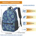 thumbnail image 3 of Paisley and Damask Blue Pattern 17" Waterproof Oxford School Backpacks for Teens, S-Shape Padded Straps, for School, Travel, Hiking, Camping, 3 of 5