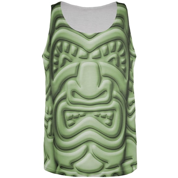 Tiki God Green Face Luau All Over Mens Tank Top Multi MD