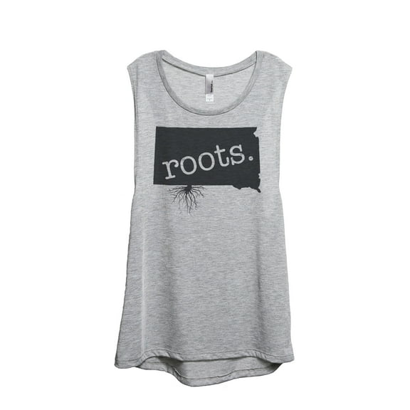 Thread Tank Home Roots State South Dakota SD Women's Sleeveless Muscle Tank Top Sport Grey X-Large