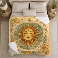 thumbnail image 5 of Smiling Sun with Moon Phases and Flowers, Dreamy Celestial Style for Sun Lovers, Botanical Solar Chart Motif and Housewarming Gift, Soft Flannel Blanket for Bedroom and Reading Nook, Home Decor, 5 of 8
