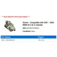 thumbnail image 2 of Starter - Compatible with 2001 - 2006 BMW X5 3.0L 6-Cylinder 2002 2003 2004 2005, 2 of 2