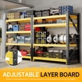 thumbnail image 5 of Welfiya 59"Wide Garage Shelving Unit,3500LBS Heavy Duty Storage Shelves,4-Tier Metal Industrial Shelving,Adjustable Standing Shelf for Warehouse,Basement,Workshop,59.1"W x 23.6"D x 78.7"H,Black&Yello, 5 of 9