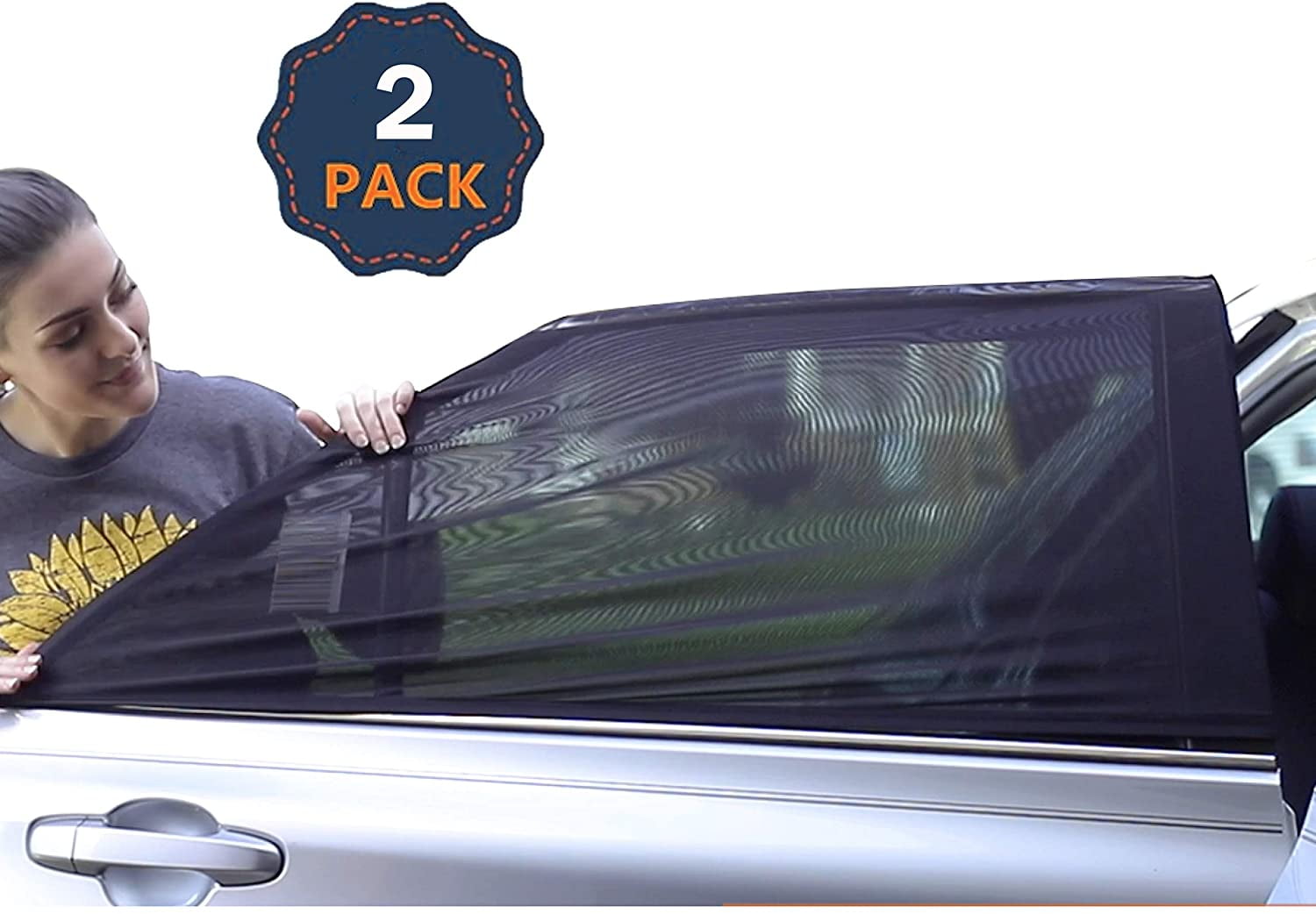 2PACK-Large Car Sun Shades Protects Baby & Kids & Pets from Glare and UV Rays,Fits Most Car Windows TKING Car Window Shades 