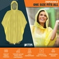 thumbnail image 6 of Better Office Products Disposable Yellow Rain Ponchos with Hood for Adults (Thicker Gauge), Emergency Ponchos, Lightweight, Non-Toxic PE Plastic (20 Pack, Polyethylene (PE)), 6 of 6
