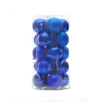 AuroraX Birthday Decorations Christmas Ball Blue Ornaments , 1.6 Inch 24 Pcs Shatterproof Ornaments , Indoor Christmas Tree Holiday Birthday Decor