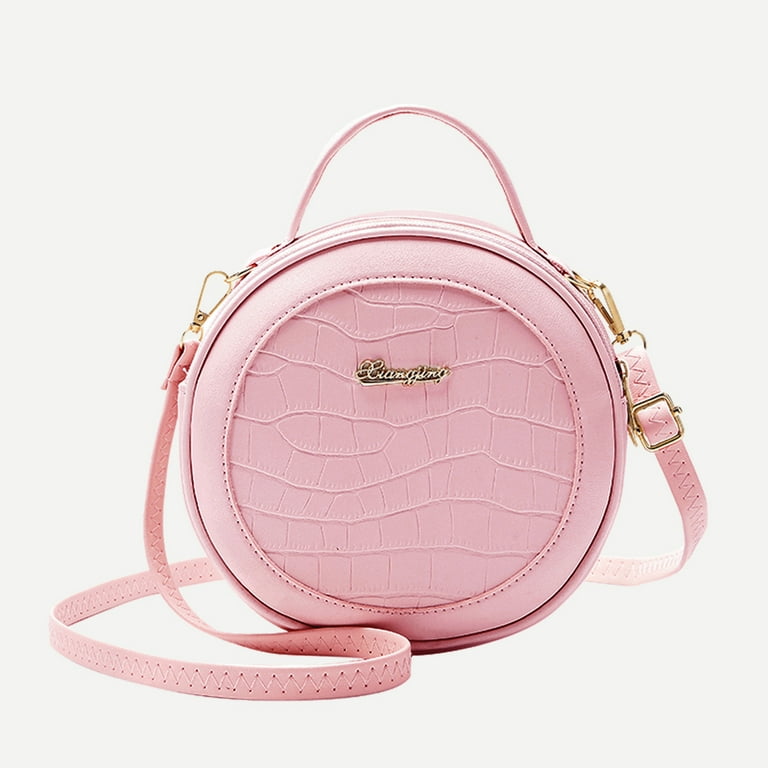Kavoc Retro Women Alligator PU Crossbody Bag Female Small Round Purse Shoulder Handbag Pink 200.00 200.00 60.00